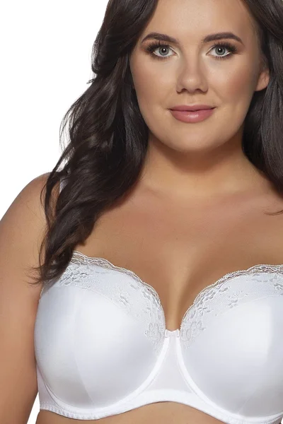 Plus size vyztužená dámská bílá podprsenka Ava