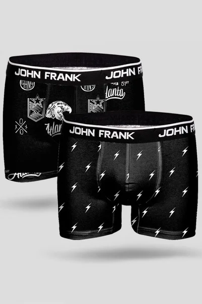 Černé pánské boxerky John Frank JF2BMC08 2-pack