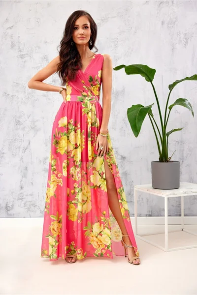 Květinové maxi letní šaty Roco Fashion