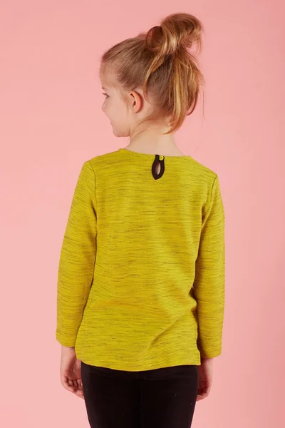 Zeleno-žluté dívčí tričko s dlouhým rukávem FPrice