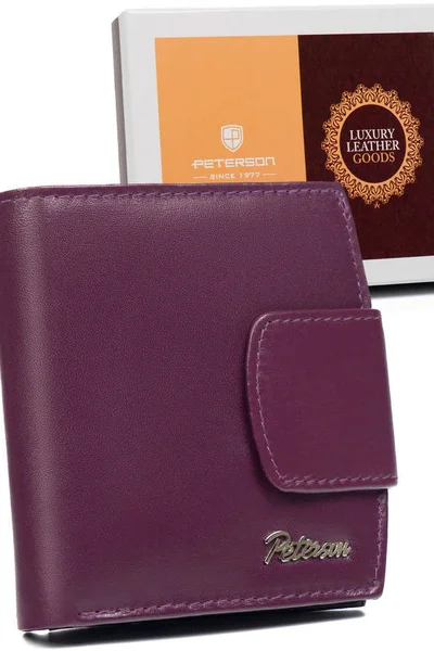 Tmavě fialová malá dámská kožená peněženka FPrice