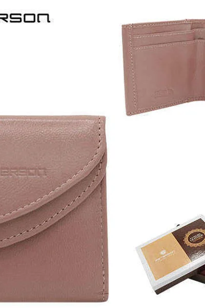Lesklá béžová dámská malá kožený peněženka FPrice