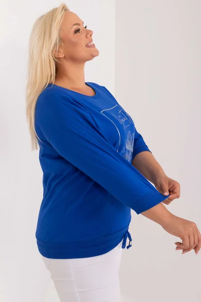 Dámská kobaltová halenka FPrice s rukávem 3/4