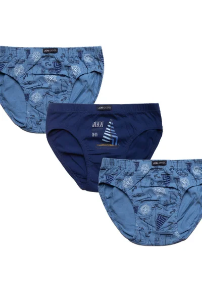 Bavlněné chlapecké spodní prádlo 3ks Lama modré