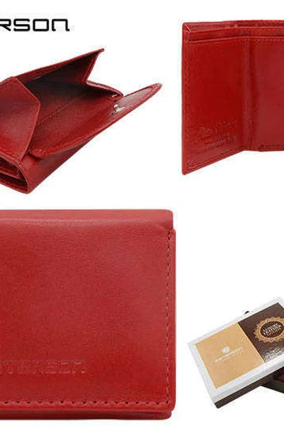 Červená dámská peněženka z přírodní kůže FPrice