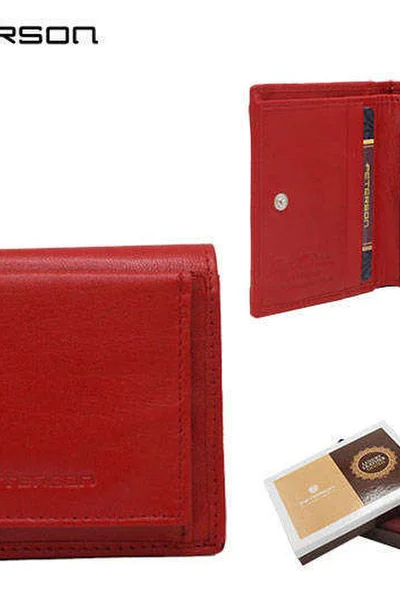 Červená peněženka z přírodní kůže FPrice