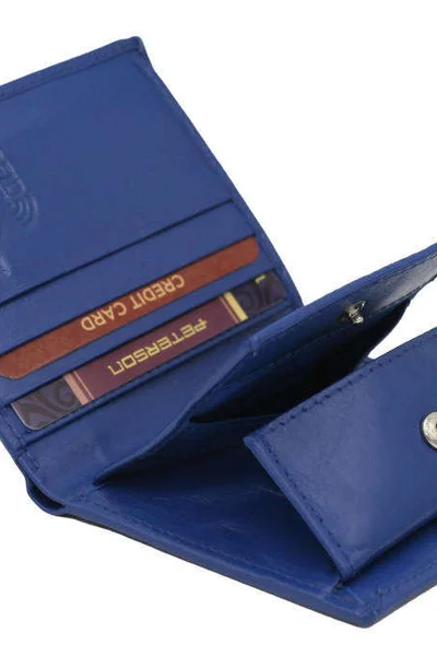 Menší modrá dámská peněženka z přírodní kůže FPrice