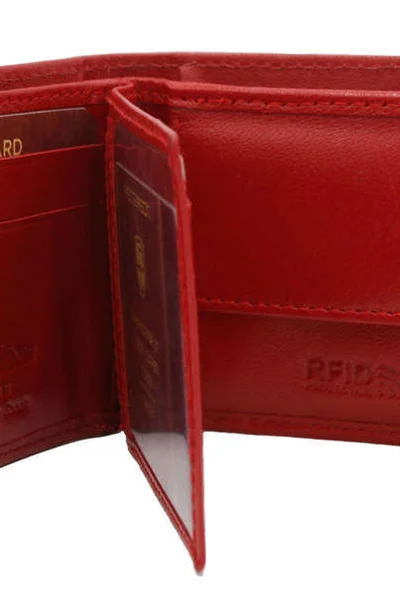 Malá červená dámská peněženka z přírodní kůže FPrice