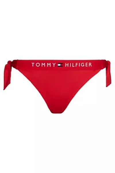 Červené bikiny dámské kalhotky na zavazování Tommy Hilfiger
