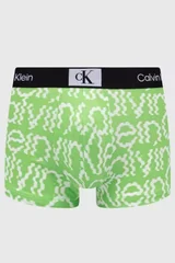 Zelené vzorované pánské boxerky s logem Calvin Klein