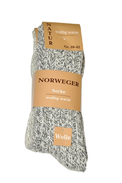 Pánské ponožky WiK Norweger Wolle art K433 A'2 (barva melanžově šedá)