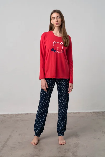 Vamp - Pohodlné dámské pyžamo F818 - Vamp (barva red)