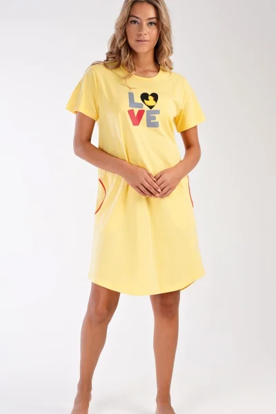 Světle žluté dámské bavlněné šaty Vienetta