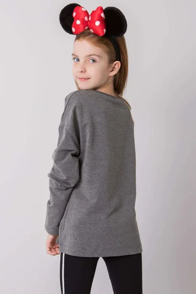 Dívčí šedé tričko s dlouhým rukávem FPrice