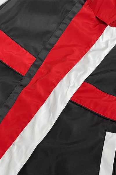 Červeno-černá dámská bunda větrovka s kapucí IS146 ZAC&ZOE (Červená)