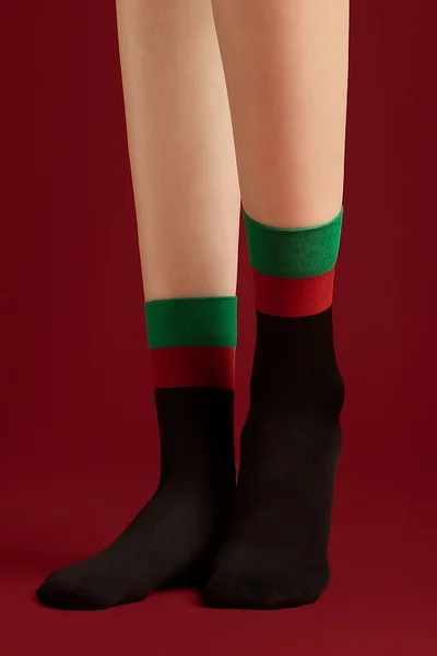 Dámské ponožky Fiore G O562 Jingle Vánoční (v barvě black)