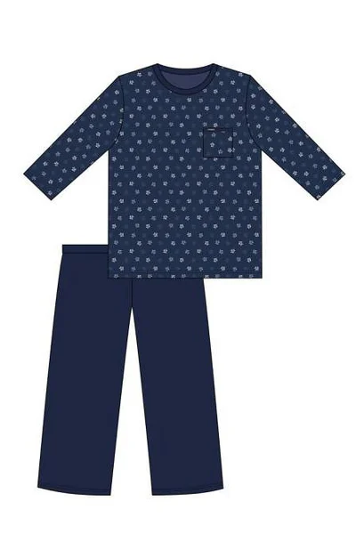 Tmavě modré vzorované pyžamo pro muže Cornette