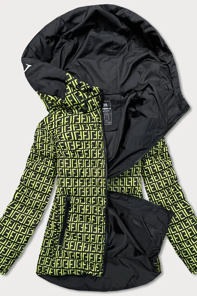 Černo-zelená dámská vzorovaná bunda VY595 SPEED.A
