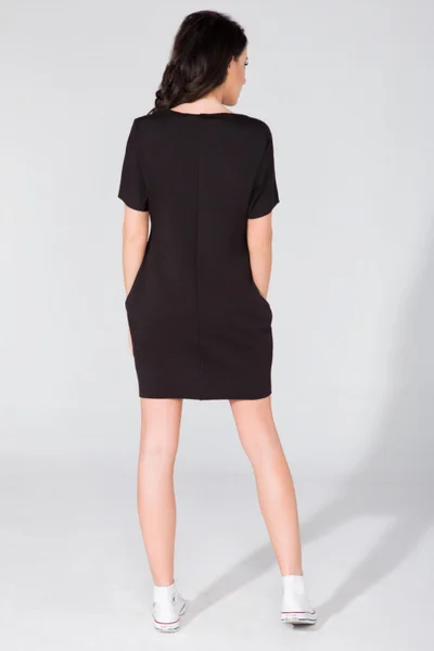 Černé dámské bavlněné mini šaty Tessita