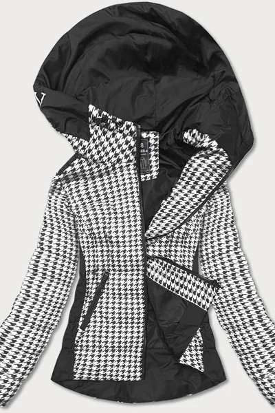 Černo-bílá dámská vzorovaná bunda O161 SPEED.A