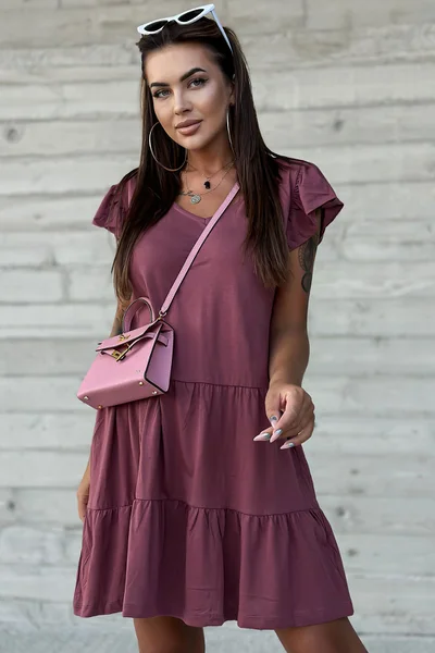 Vzdušné denní fialové šaty FPrice