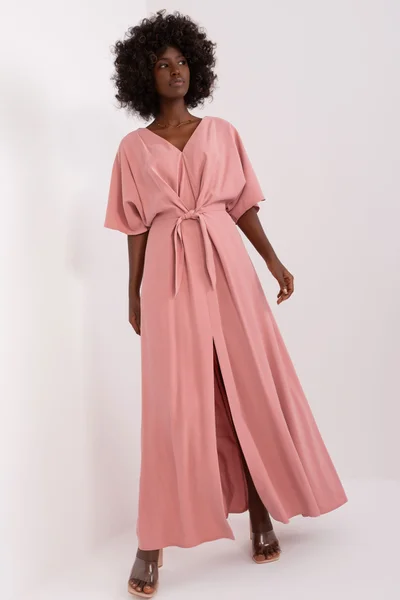 Maxi růžové rozevláté šaty FPrice