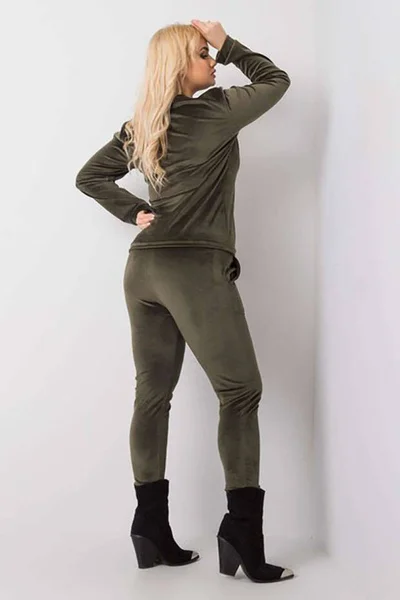 Dámská velurová souprava Khaki Green Factory Price