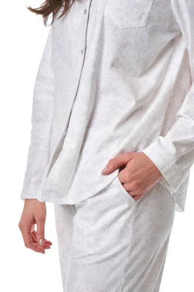 Bílé dámské pyžamo s límečkem Key