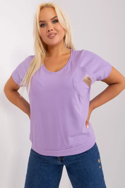Lila dámské tričko s krátkým rukávem FPrice