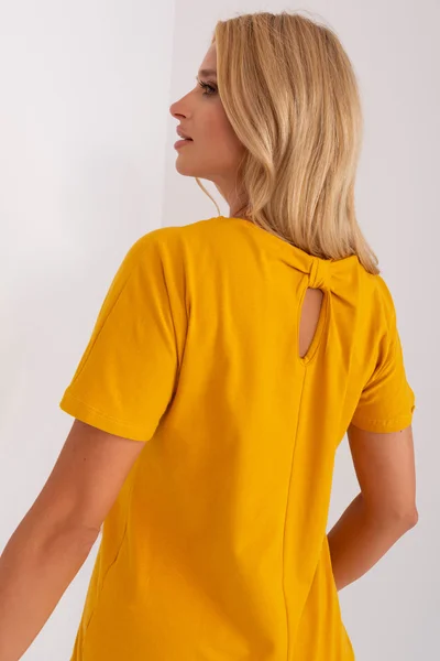 Horčičně žluté dámské tričko s krátkým rukávem FPrice