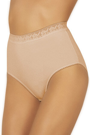 Vysoké dámské kalhotky v nude barvě s krajkovým lemem Italian Fashion, XL i510_307828836