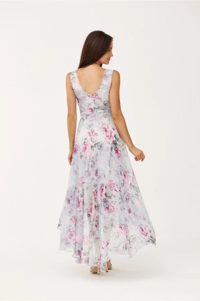 Světlé květované asymetrické letní šaty Roco Fashion