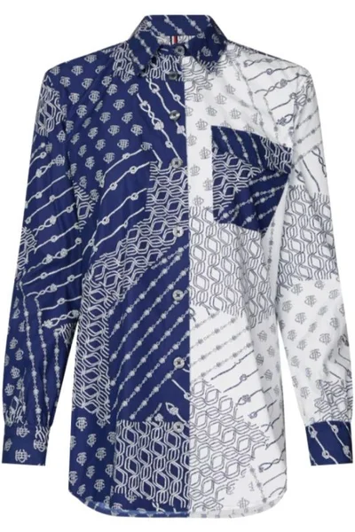 Modro-bílá dámská módní propínací košile Tommy Hilfiger