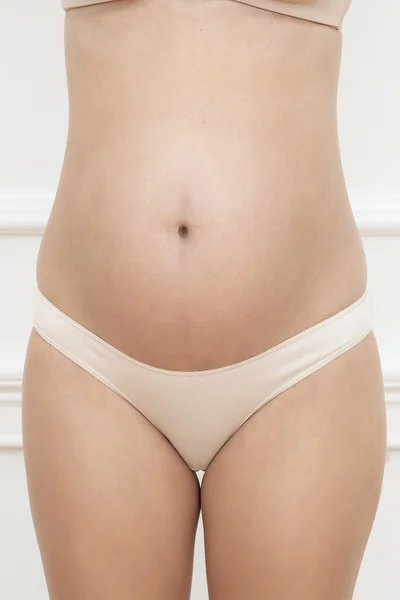 Pohodlné bavlněné dámské těhotenské kalhotky Italian Fashion nude