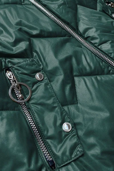 Dámská zelenokaramelová dímská bunda s kapucí GL399 BH FOREVER (zelená)
