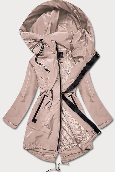 Světle béžový dámský kabátek s kapucí Miss TiTi