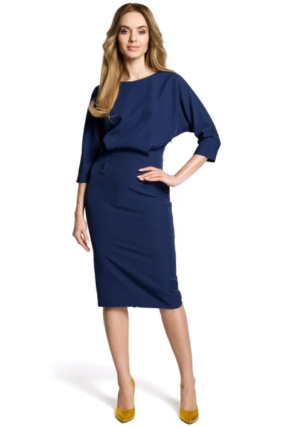 Tmavě modré dámské business style šaty