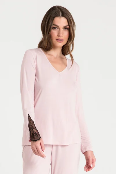 Světle růžové pyžamové tričko LaLupa