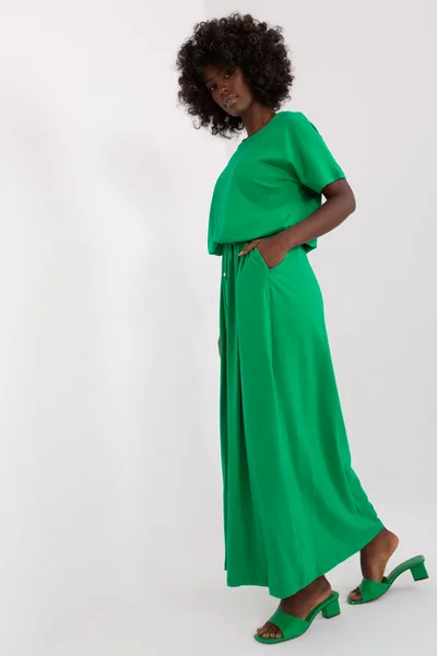 Maxi zelené dámské letní šaty FPrice