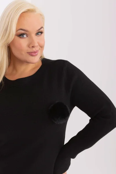 Klasický dámský černý pulovr FPrice