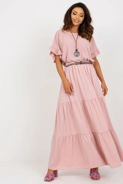 Světle růžová dámské dlouhá maxi sukně FPrice