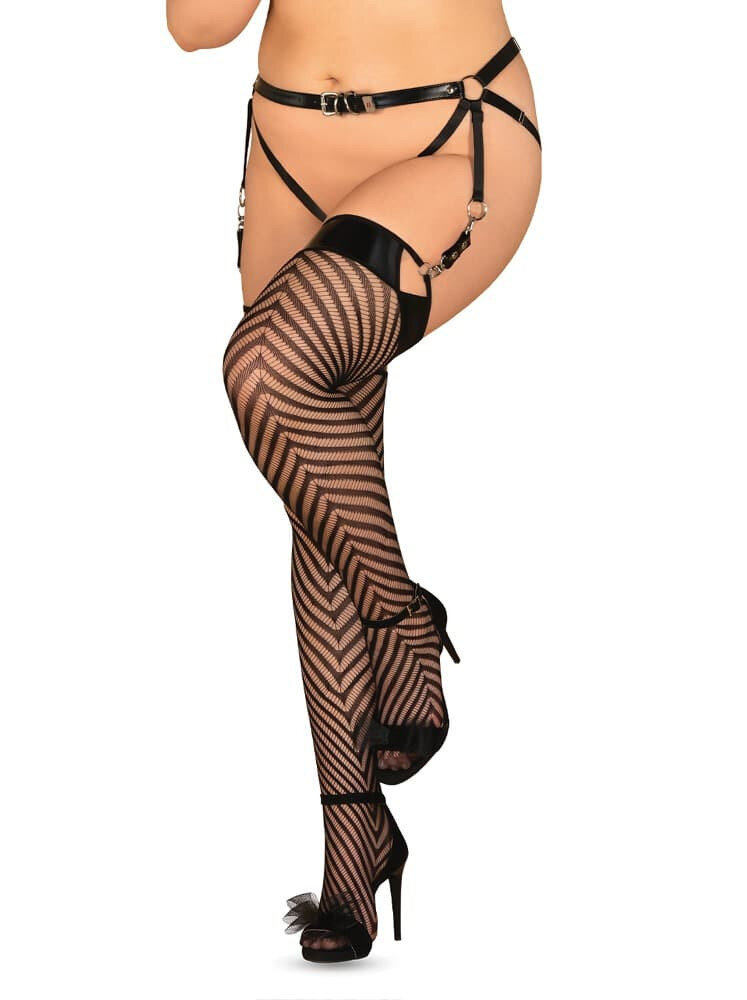 Dámské jedinečné punčochy K401 stockings 2XL3XL - Obsessive (v barvě černá), černá 2XL/3XL i10_P51664_1:3_2:483_