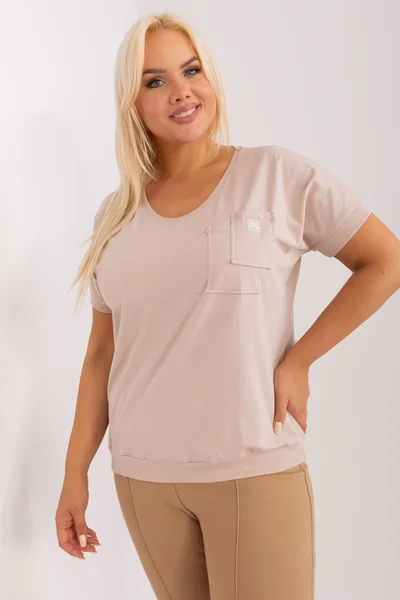 Světle béžové dámské tričko s krátkém rukávem FPrice