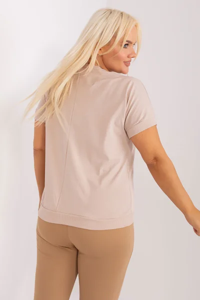 Světle béžové dámské tričko s krátkém rukávem FPrice