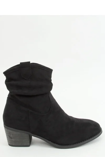 Dámské kotníkové boty na podpatku QR465 - Inello Gemini černá