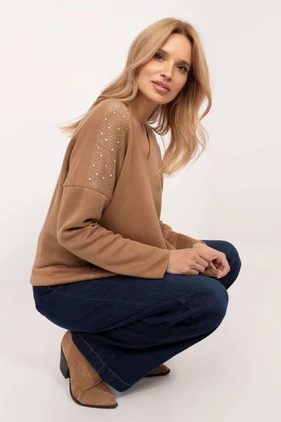 Dámský camel oversized svetr FPrice