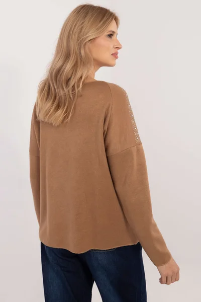 Dámský camel oversized svetr FPrice