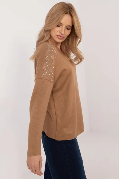 Dámský camel oversized svetr FPrice