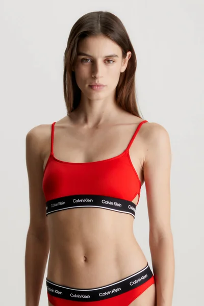 Červený dámský horní díl plavek Calvin Klein