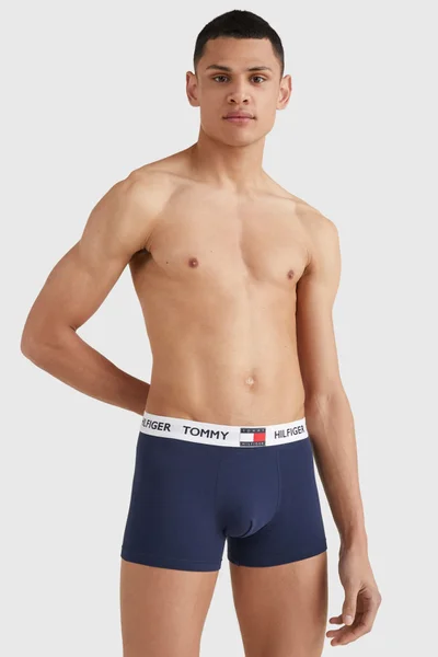 Tmavě modré pánské boxerky s kratší nohavicí Tommy Hilfiger